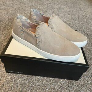 [NEVER WORN!] Kate Spade Women’s Grey Suede Ruffled Slip-On Sneakers - Size 10
